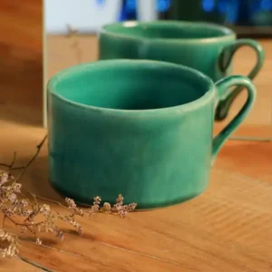 فنجان قهوه خوری پرنیان رنگ فیروزه ای