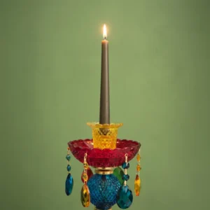 جا شمعی کریستال رنگی