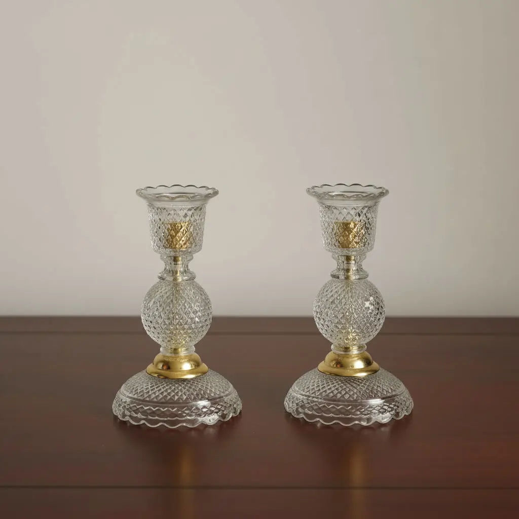 جا شمعی کریستال شفاف
